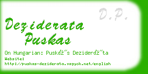 deziderata puskas business card